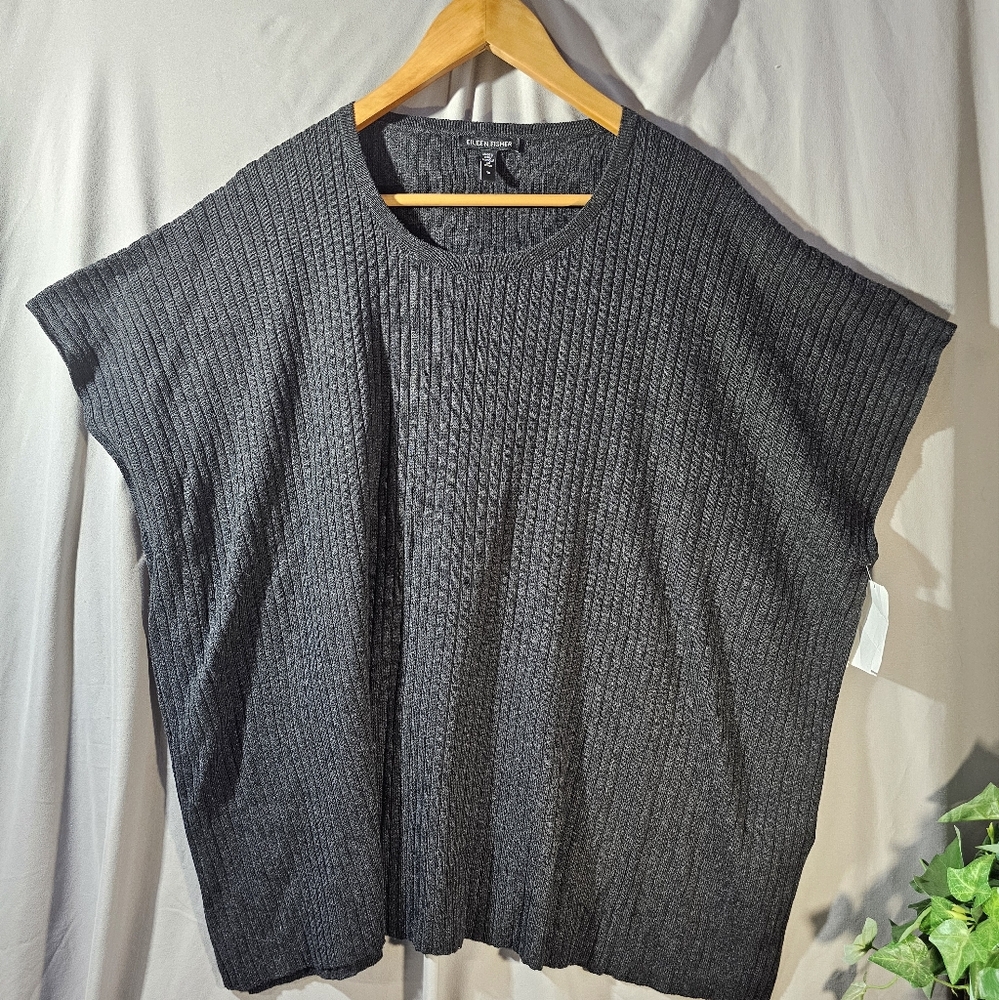 Eileen Fisher Black Ribbed Top